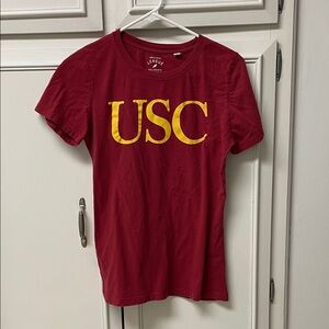 League University of Southern California Tee with Yellow Letters. Size Medium.
